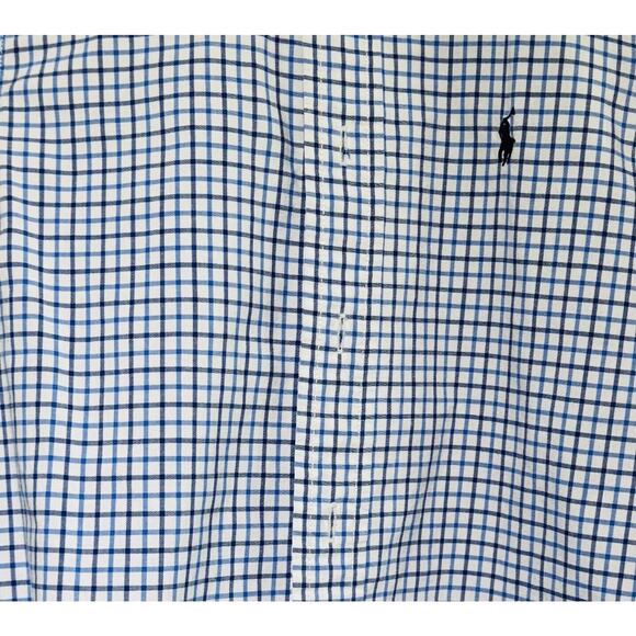 Ralph Lauren Button Down Classic Preppy Natural Stretch Boys Size 5 Blue Plaid - Picture 3 of 9